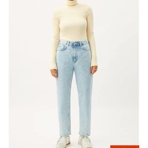 Weekday Meg Organic Mom Jean in Aqua Blue